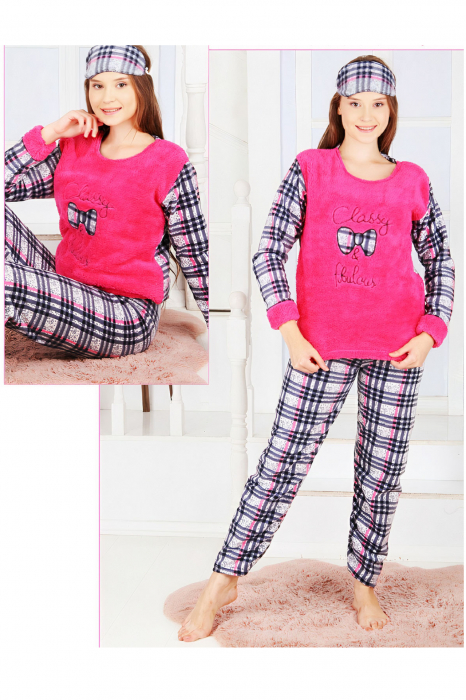 Pijama dama cocolino, pufoasa cu imprimeu Fabulous [2]