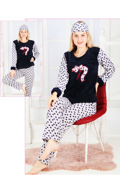 Pijama dama cocolino, pufoasa cu imprimeu Leopard [2]
