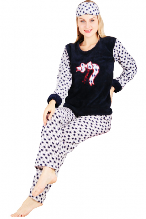 Pijama dama cocolino, pufoasa cu imprimeu Leopard [5]