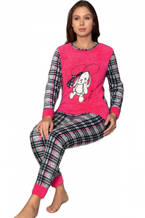 Pijama dama cocolino, pufoasa cu imprimeu Cool [6]