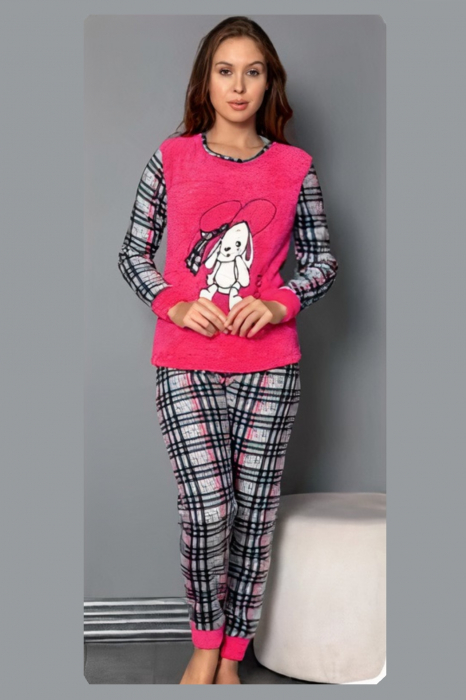 Pijama dama cocolino, pufoasa cu imprimeu Cool [5]