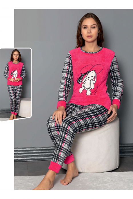 Pijama dama cocolino, pufoasa cu imprimeu Cool [2]