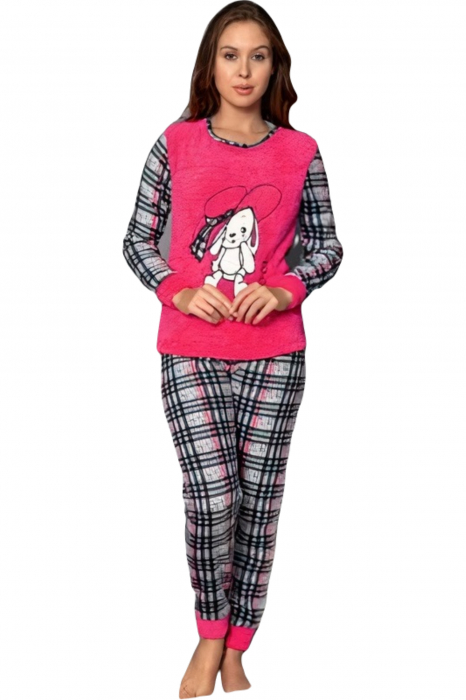 Pijama dama cocolino, pufoasa cu imprimeu Cool [7]