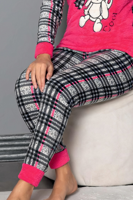 Pijama dama cocolino, pufoasa cu imprimeu Cool [3]