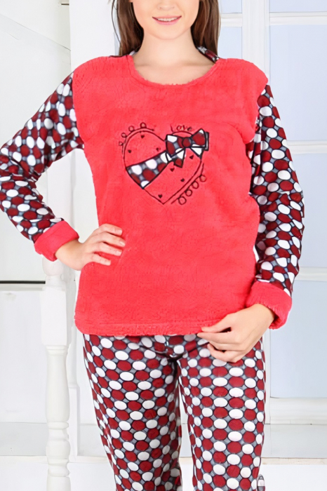 Pijama dama cocolino, pufoasa cu imprimeu Fundita love [5]