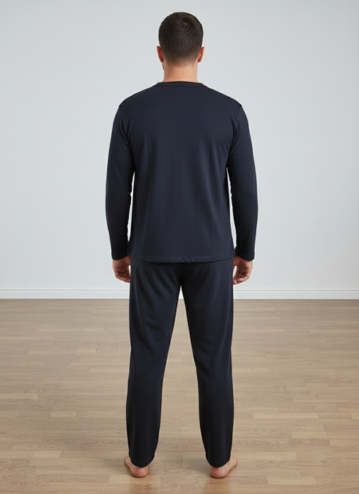 Pijama lunga bumbac pentru barbati, batal marime mare cu nasturi 16231 [2]