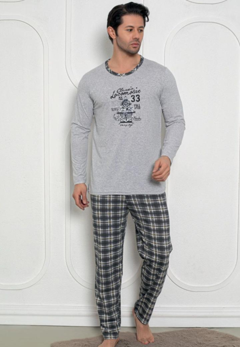 Pijama lunga bumbac pentru barbati, gri 833 [1]