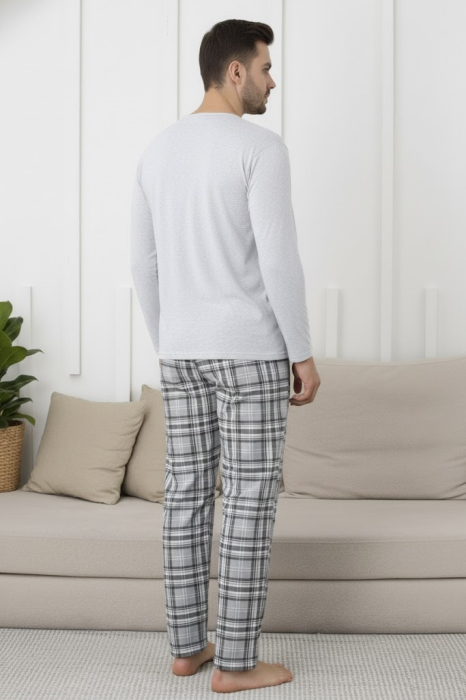 Pijama lunga bumbac vatuit pentru barbati gri 15693 [2]