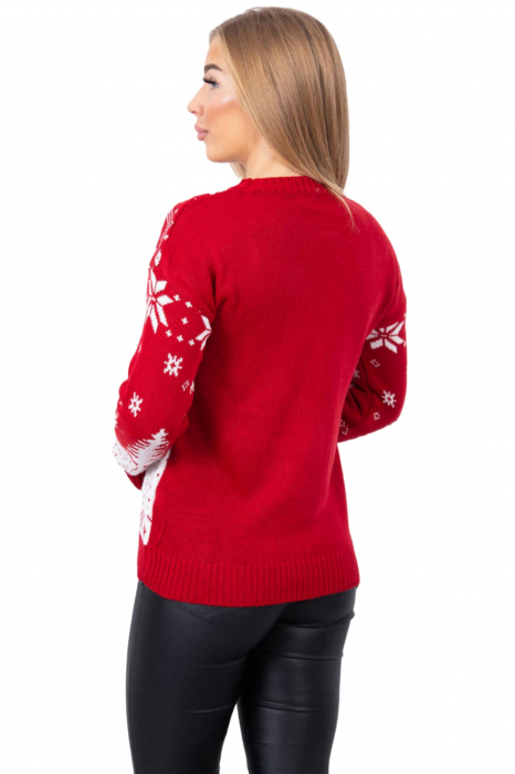 Pulover dama tricotat, imprimeu tematica Mos Craciun , Multicolor, marime Universala [2]