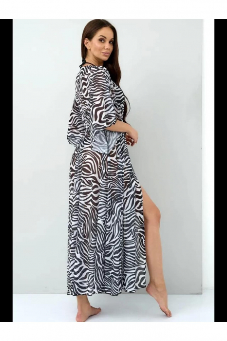 Rochie de plaja dama pareo, cu cordon inchidere in talie, zebra print  0086 [4]