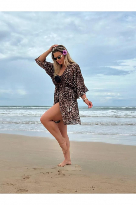 Rochie de plaja dama pareo, cu cordon inchidere in talie, animal print 00123 [4]