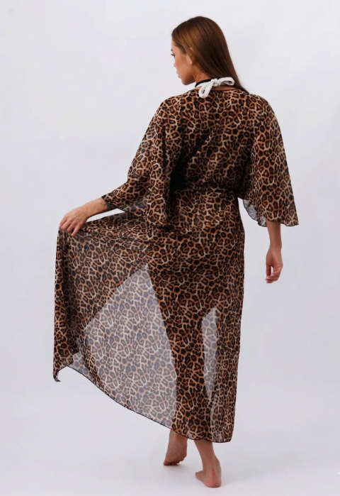 Rochie de plaja dama pareo, cu cordon inchidere in talie, lunga 00122 animal print [2]