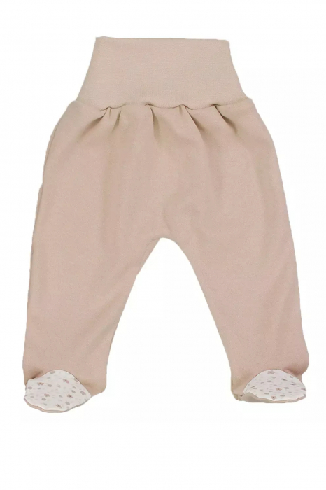 Set 2 piese body bebelusi, maneci si pantaloni lungi, bumbac, bej, embody.ro [3]