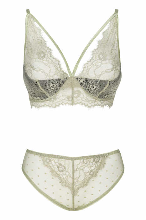 Set 2 piese lenjerie sexy, sutine plus chilot, kaki, embody.ro [7]