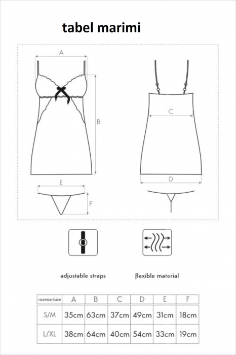 Set lenjerie sexy 2 piese, camasa de noapte cu fundita si dantela plus chilot tanga, negru embody.ro [5]