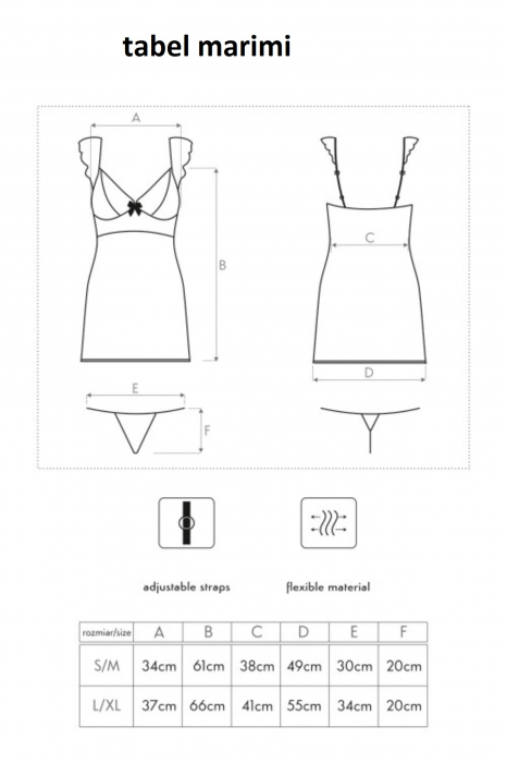 Set lenjerie sexy 2 piese, camasa de noapte si chilot tanga, gri, embody.ro [5]