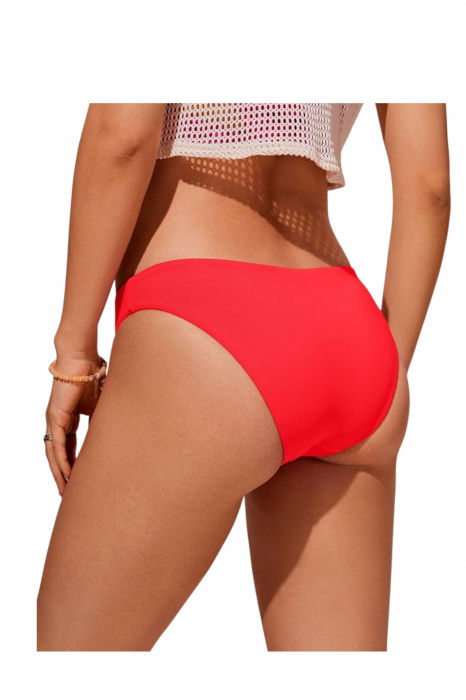 Slip clasic de baie dama talie inalta, rosu lm055 [2]