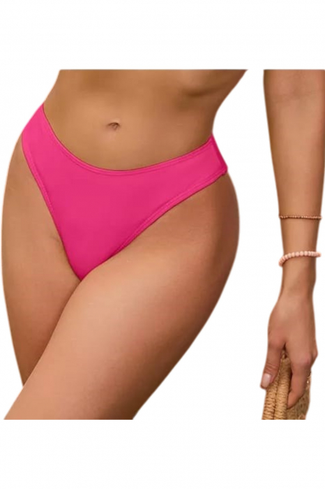 Slip clasic de baie dama talie inalta, roz lm055 [3]