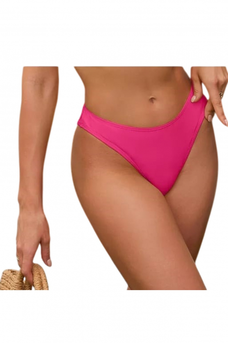 Slip clasic de baie dama talie inalta, roz lm055 [4]