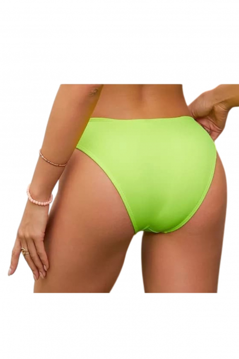 Slip clasic de baie dama talie inalta, galben neon lm055 [2]