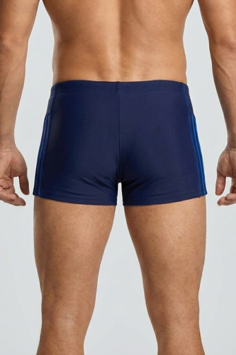 Slip de baie barbati boxeri, inchidere cu snur  bleumarin/albastru q326 [3]