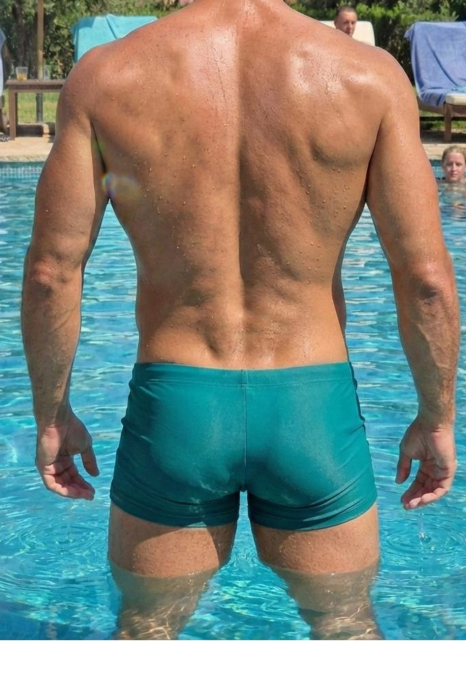 Slip de baie barbati boxeri, snur si buzunar cu fermoar verde Q325 [3]