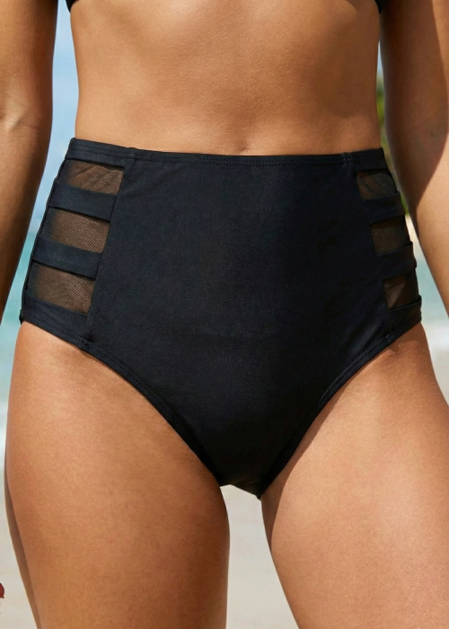 Slip de baie dama clasic cu talie inalta negru 2307 [3]