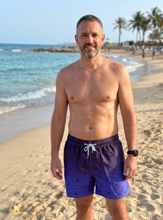 Sort de baie barbati, tip pantalon scurt, cu buzunare 756 albastru [4]