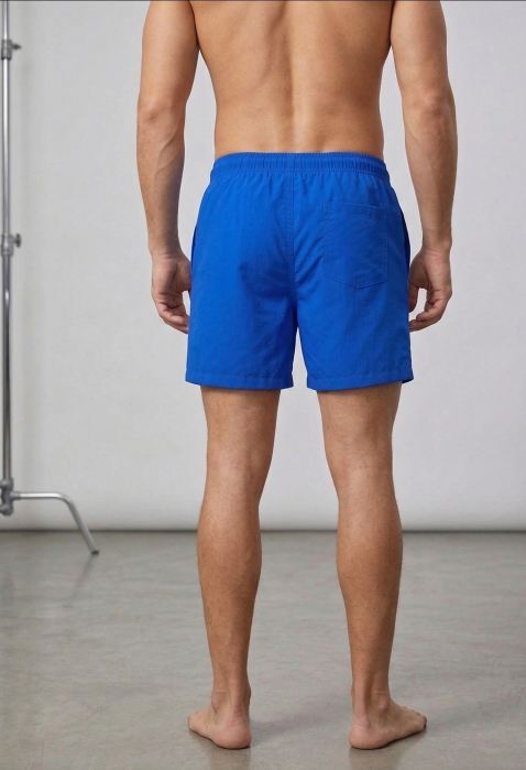 Sort de baie barbati, tip pantalon scurt, cu buzunare, material care respinge apa albastruM0670 [2]