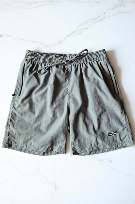 Sort de baie barbati, tip pantalon scurt, cu buzunare, material care respinge apa, gri Fashion m0288 [2]