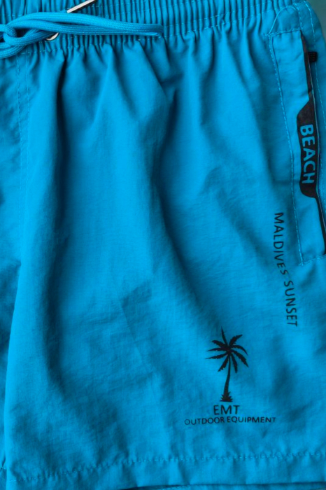 Sort de baie barbati, tip pantalon scurt, cu buzunare, material care respinge apa, verde turcoaz maldive m0281 [4]