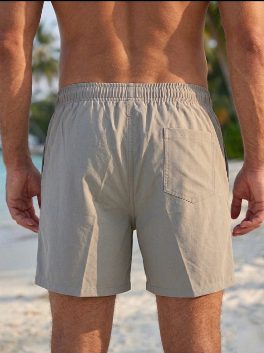 Sort de baie marime mare barbati, tip pantalon scurt, cu buzunare, material care respinge apa Gri M0678 [2]