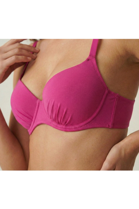 Sutien de Baie Roz Push Up cu Burete Detasabil si Bretele Ajustabile Lm065 [2]