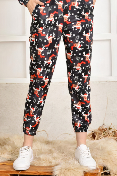 Compleu dama casual, tip trening, cu imprimeu Craciun-Merry Christmas cadou [3]