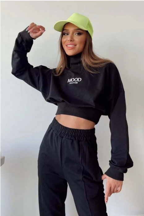 Trening dama bumbac, set doua piese, Embody Mood, Negru [2]