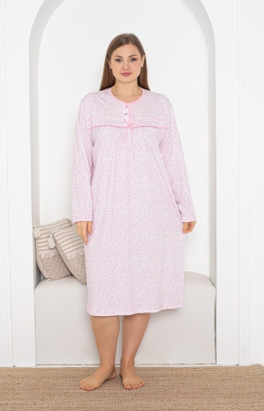 Camasi de noapte - Camasa de Noapte Dama din Bumbac Moale, Maneca Lunga, batal 401