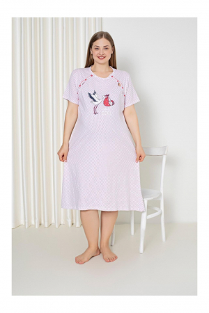 Pijamale gravide - Camasa de noapte gravida, deschidere nasturi pentru alaptat, bumbac, new baby born, alb, embody.ro