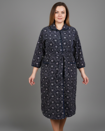 Capot si halate dama - Capot de Dama Elegant din Catifea fina, Marime Mare, buzunare si fermoar floral negru