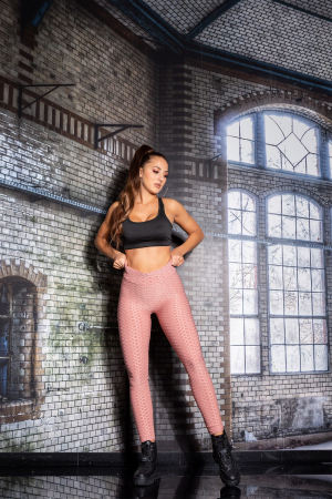 Colanti dama modelatori push-up, cu talie inalta, roz [3]