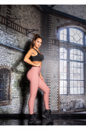 Colanti dama modelatori push-up, cu talie inalta, roz [2]