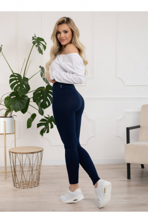 Fitness si colanti - Colanti premium dama cu talie inalta, Bleumarin