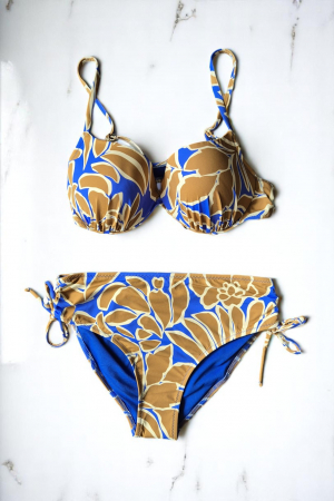 Costum baie dama doua piese, marime mare, blue Santorini Lm064 [1]