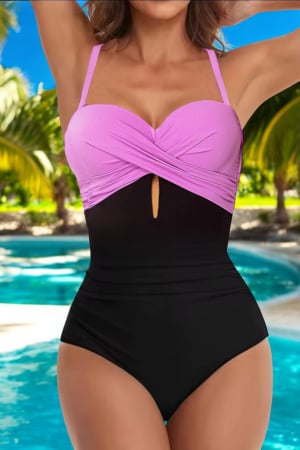 Costume baie intregi - Costum baie intreg dama cu efect modelator, imprimeu animal print, maro embody.ro