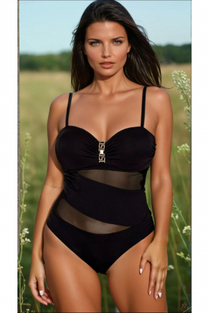 Costume baie intregi - Costum baie intreg dama cu efect modelator, summer lm045 negru