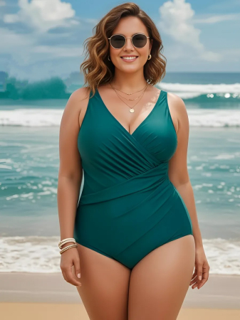 Costume de baie dama - Costum baie intreg modelator dama, Verde , Miami y9117
