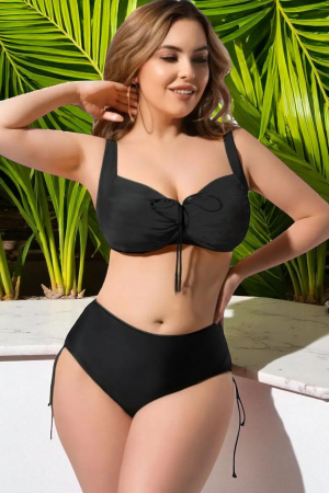 Costume de baie dama - Costum de baie 2 piese, marime mare, slipi tip pantaloni scurti, sutien bustiera m5203/5204