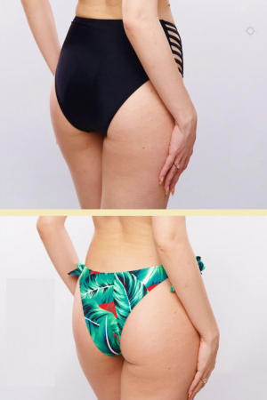 Costum de baie 3 piese, sutien, slip talie inalta plus silp brazilian, rosu, Elisa embody, embody.ro [2]