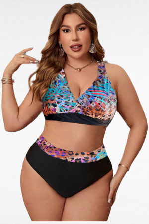 Costum de baie  dama ,2 piese, marime mare, negru, Coralia, embody.ro [3]
