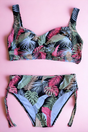 Costum de baie dama ,2 piese, sutien tip bustiera si pantaloni scurti, multicolor, Savana, embody.ro [1]