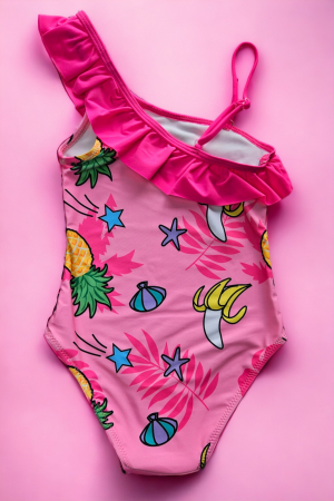 Costum de baie fete intreg, imprimeu unicorn, roz, embody.ro [1]